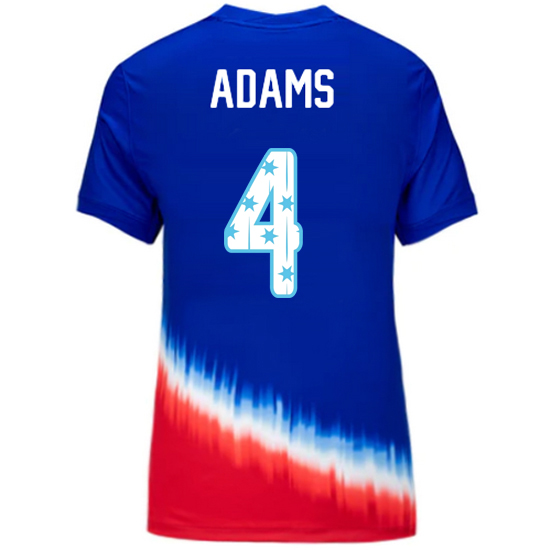USA 2024/25 Tyler Adams Away Women's Jersey Stars Number