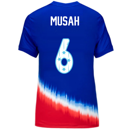 USA 2024/25 Yunus Musah Away Women's Jersey Stars Number