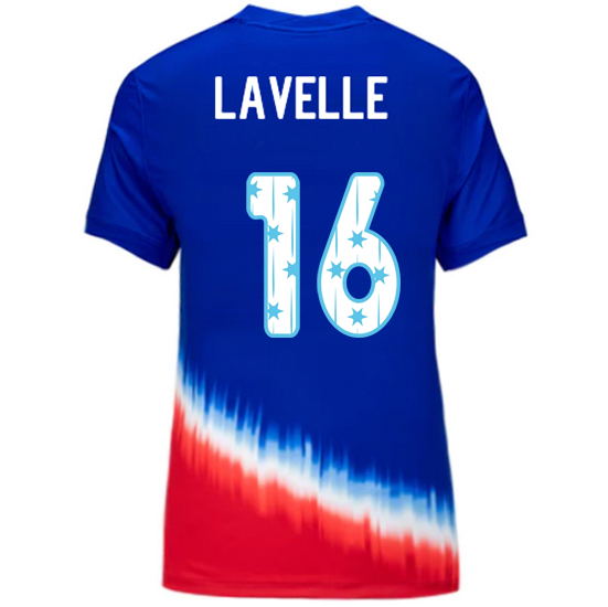 USA 2024/25 Rose Lavelle Away Women's Jersey Stars Number
