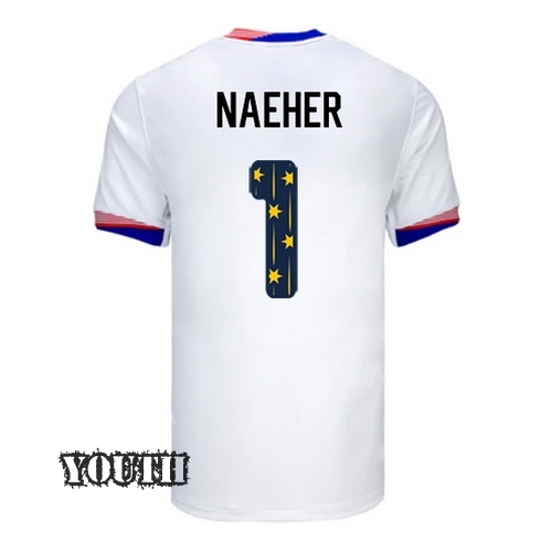 USA 2024/25 Alyssa Naeher Home Youth Jersey Stars Number