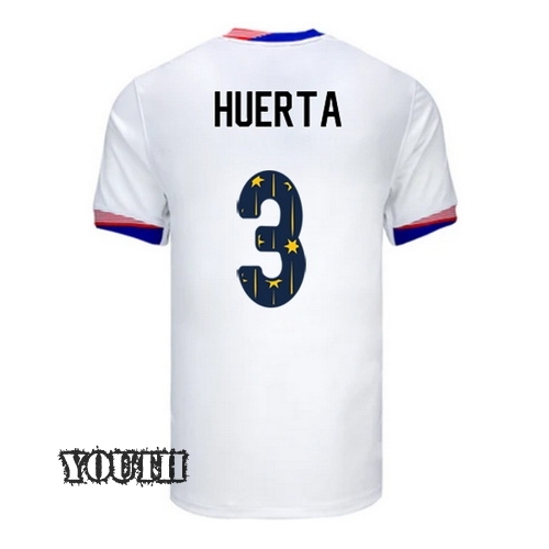 USA 2024/25 Sofia Huerta Home Youth Jersey Stars Number