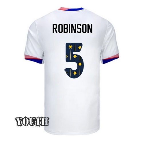 USA 2024/25 Antonee Robinson Home Youth Jersey Stars Number