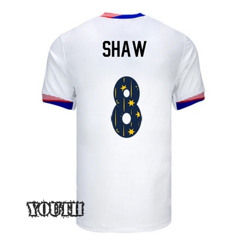 USA 2024/25 Jaedyn Shaw Home Youth Jersey Stars Number