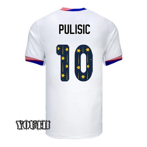 USA 2024/25 Christian Pulisic Home Youth Jersey Stars Number