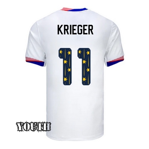 USA 2024/25 Ali Krieger Home Youth Jersey Stars Number