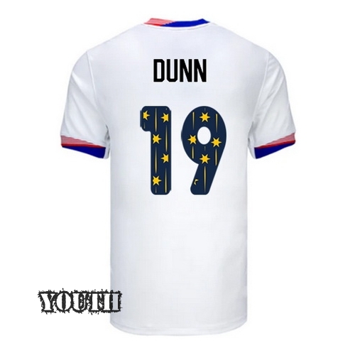 USA 2024/25 Crystal Dunn Home Youth Jersey Stars Number