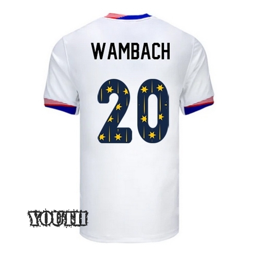 USA 2024/25 Abby Wambach Home Youth Jersey Stars Number