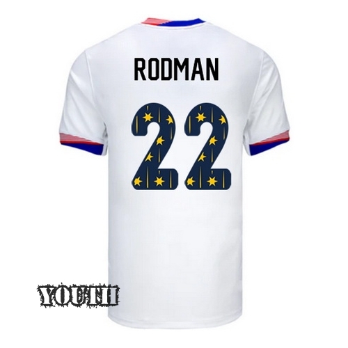 USA 2024/25 Trinity Rodman Home Youth Jersey Stars Number