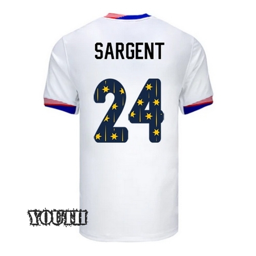 USA 2024/25 Josh Sargent Home Youth Jersey Stars Number