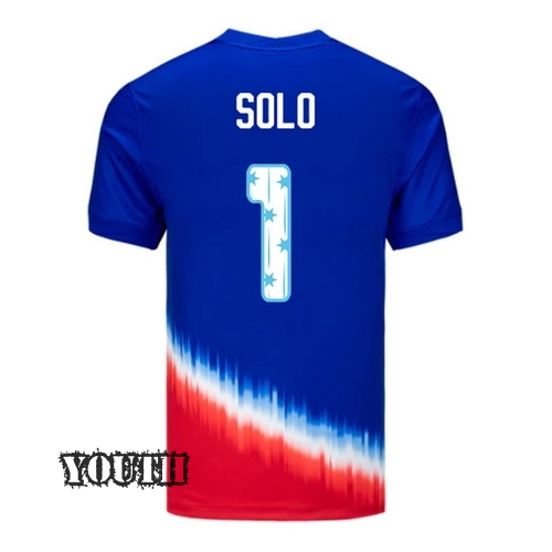 USA 2024/25 Hope Solo Away Youth Jersey Stars Number