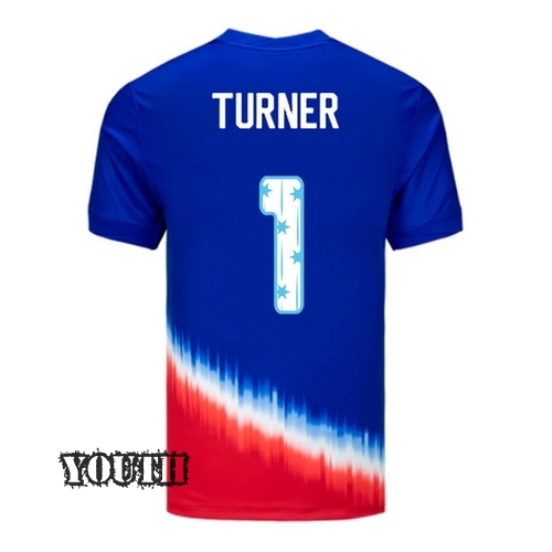 USA 2024/25 Matt Turner Away Youth Jersey Stars Number