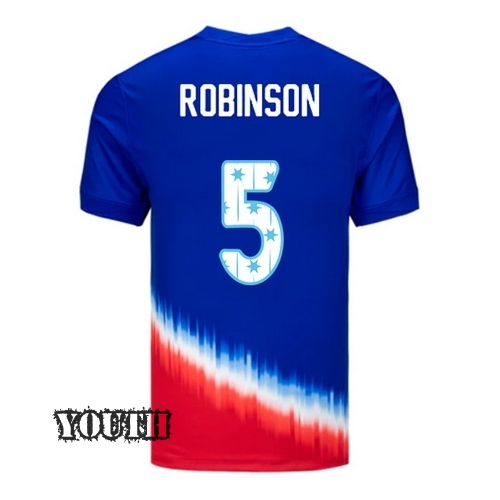 USA 2024/25 Antonee Robinson Away Youth Jersey Stars Number