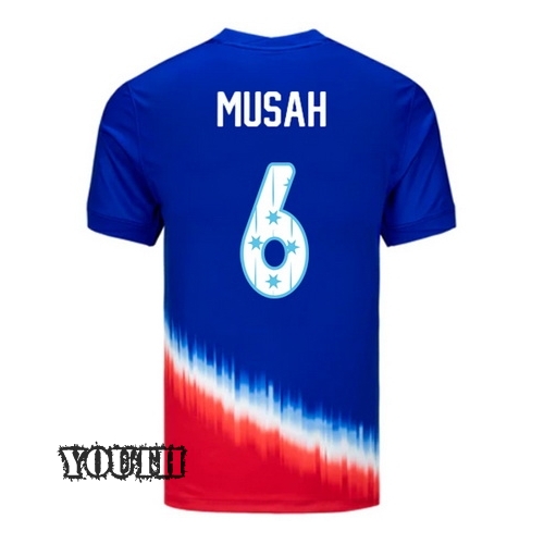 USA 2024/25 Yunus Musah Away Youth Jersey Stars Number