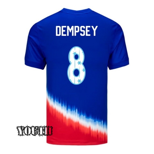 USA 2024/25 Clint Dempsey Away Youth Jersey Stars Number