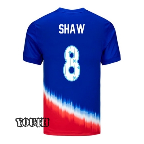 USA 2024/25 Jaedyn Shaw Away Youth Jersey Stars Number