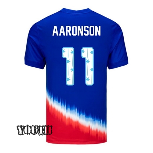 USA 2024/25 Brenden Aaronson Away Youth Jersey Stars Number