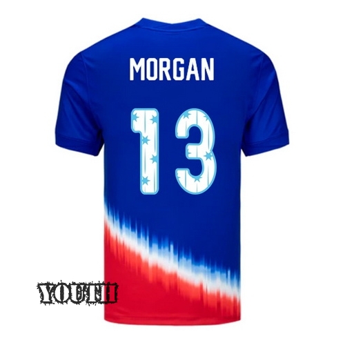 USA 2024/25 Alex Morgan Away Youth Jersey Stars Number