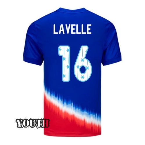 USA 2024/25 Rose Lavelle Away Youth Jersey Stars Number