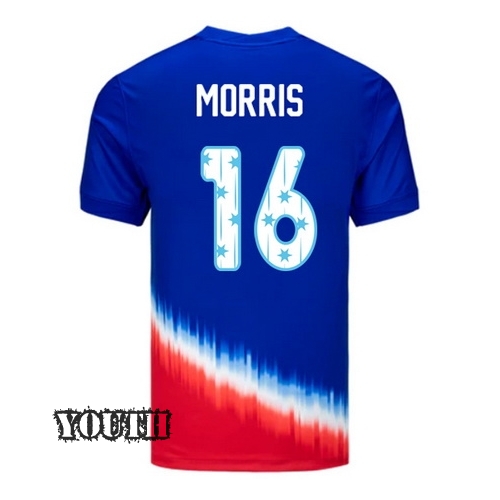 USA 2024/25 Jordan Morris Away Youth Jersey Stars Number