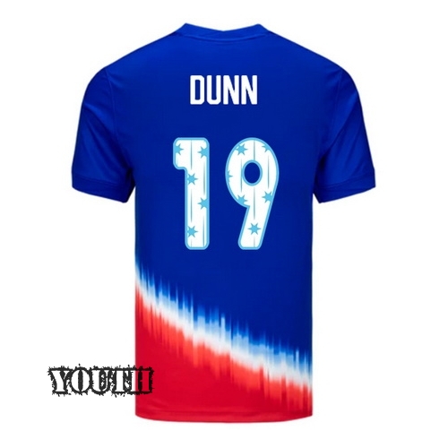 USA 2024/25 Crystal Dunn Away Youth Jersey Stars Number