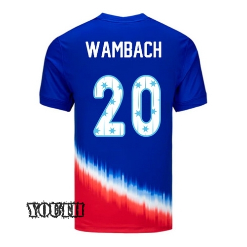 USA 2024/25 Abby Wambach Away Youth Jersey Stars Number