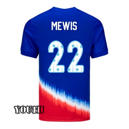 USA 2024/25 Kristie Mewis Away Youth Jersey Stars Number