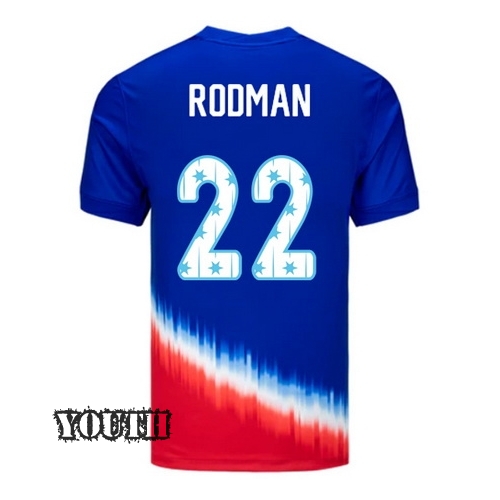 USA 2024/25 Trinity Rodman Away Youth Jersey Stars Number
