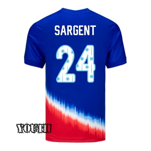 USA 2024/25 Josh Sargent Away Youth Jersey Stars Number
