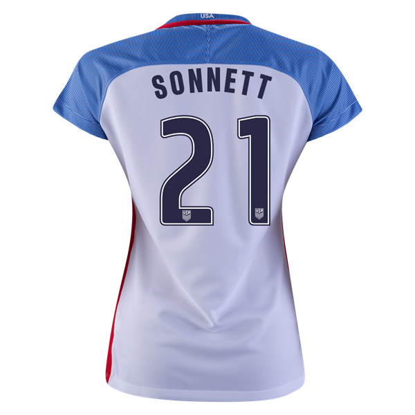 2016/2017 Emily Sonnett Stadium Home Jersey USA Soccer #21 - Click Image to Close