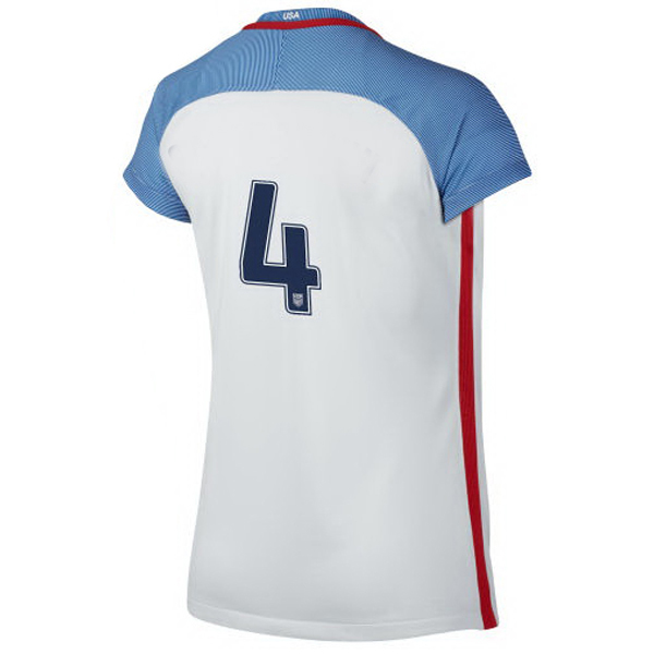 2016/2017 Number Four Stadium Home Jersey USA Soccer #4 - Click Image to Close