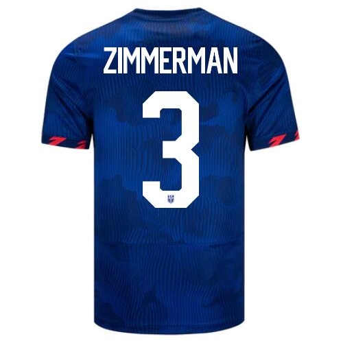 USA Walker Zimmerman 2023 Away Men's Stadium Soccer Jersey - Click Image to Close