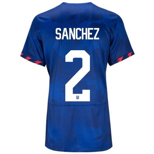 USA Ashley Sanchez 2023 Away Women's Stadium Soccer Jersey