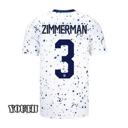 USA Walker Zimmerman 2023 Home Youth Stadium Soccer Jersey