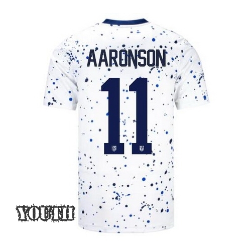 USA Brenden Aaronson 2023 Home Youth Stadium Soccer Jersey