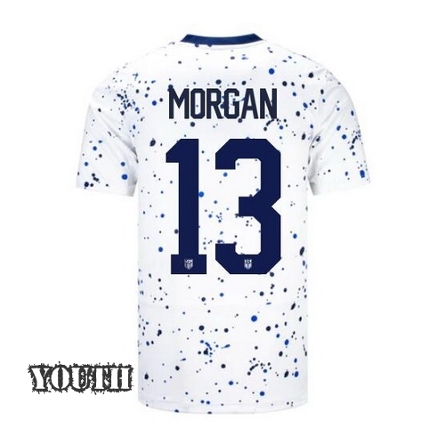 USA Alex Morgan 2023 Home Youth Stadium Soccer Jersey
