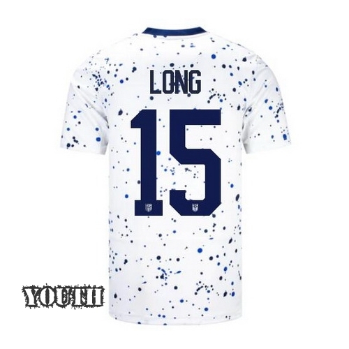 USA Aaron Long 2023 Home Youth Stadium Soccer Jersey