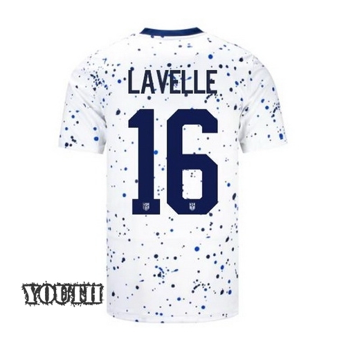 USA Rose Lavelle 2023 Home Youth Stadium Soccer Jersey