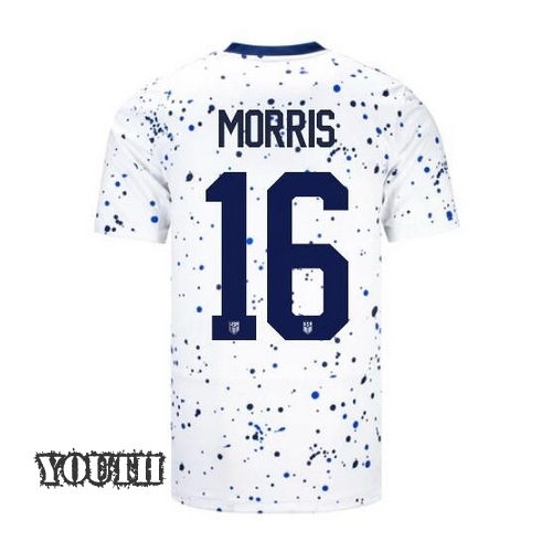 USA Jordan Morris 2023 Home Youth Stadium Soccer Jersey