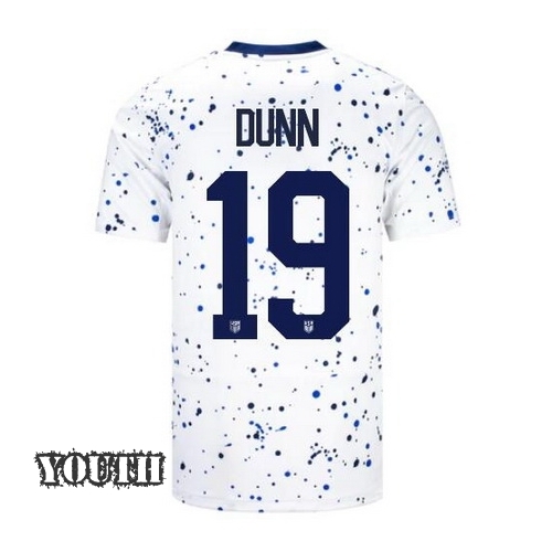 USA Crystal Dunn 2023 Home Youth Stadium Soccer Jersey