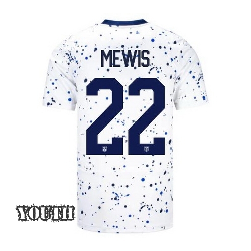 USA Kristie Mewis 2023 Home Youth Stadium Soccer Jersey