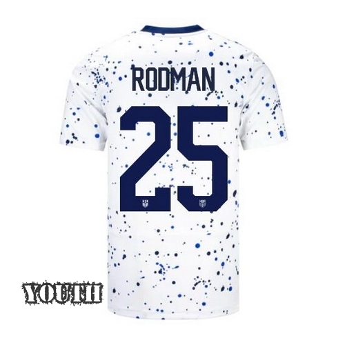USA Trinity Rodman 2023 Home Youth Stadium Soccer Jersey