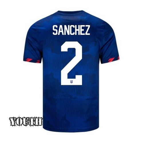 USA Ashley Sanchez 2023 Away Youth Stadium Soccer Jersey