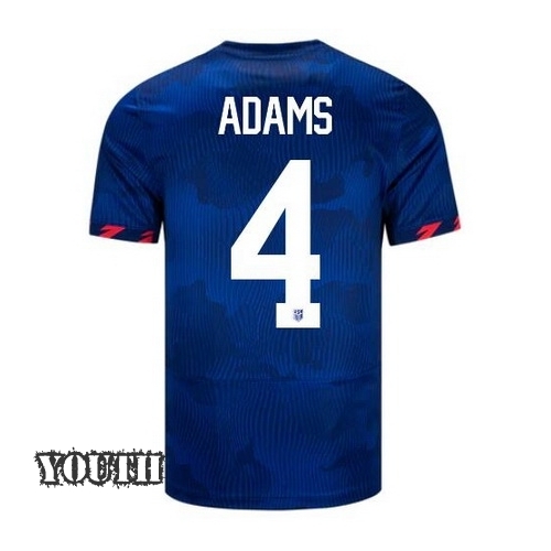 USA Tyler Adams 2023 Away Youth Stadium Soccer Jersey