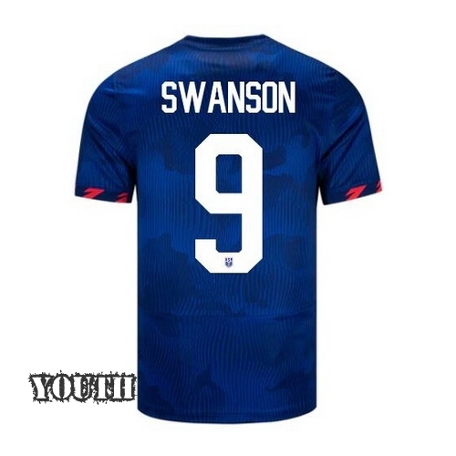 USA Mallory Swanson 2023 Away Youth Stadium Soccer Jersey