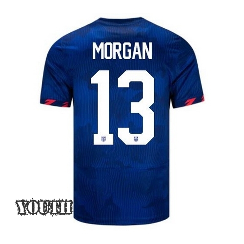 USA Alex Morgan 2023 Away Youth Stadium Soccer Jersey