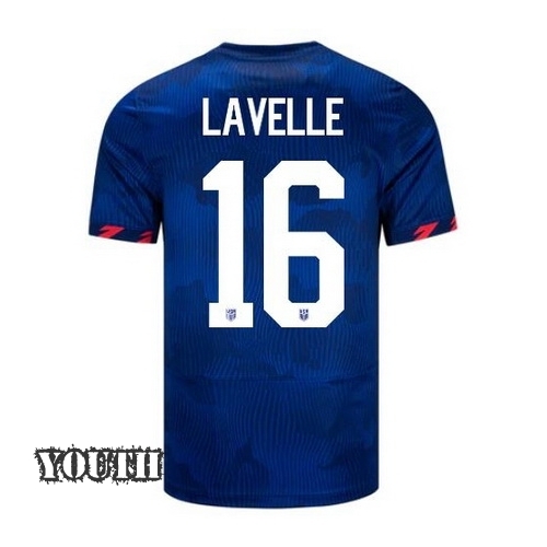 USA Rose Lavelle 2023 Away Youth Stadium Soccer Jersey