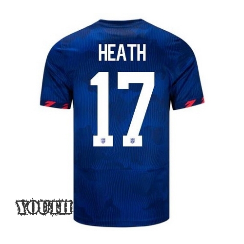 USA Tobin Heath 2023 Away Youth Stadium Soccer Jersey