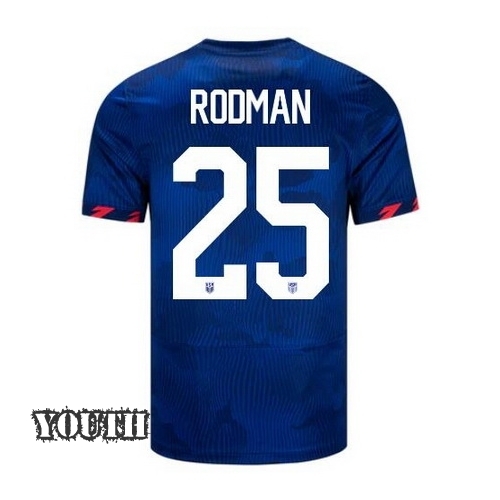 USA Trinity Rodman 2023 Away Youth Stadium Soccer Jersey