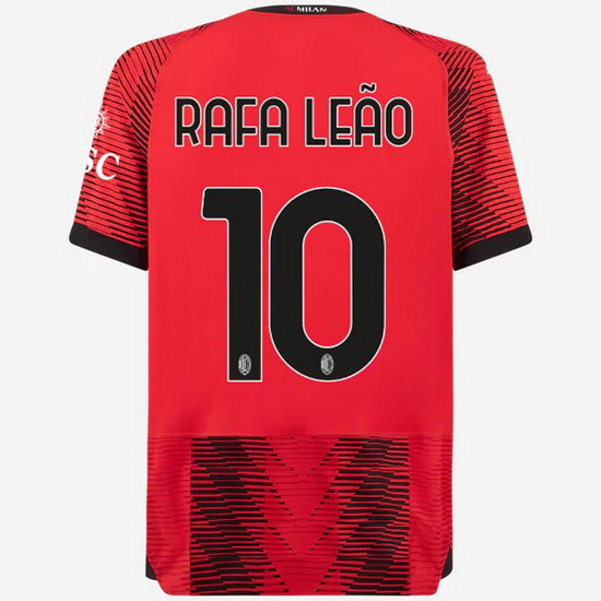 2023/2024 Rafael Leao Home #10 Men's Soccer Jersey