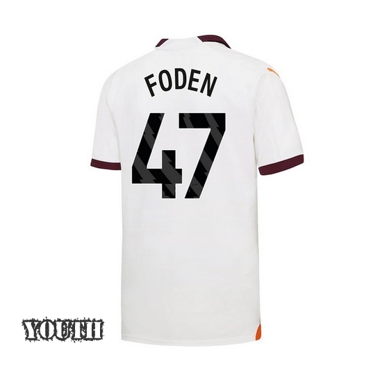 2023/2024 Phil Foden Away #47 Youth Soccer Jersey